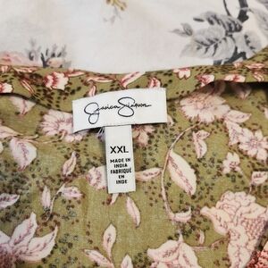 Jessica Simpson floral blouse XXL green and pink